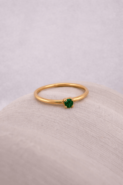 Anillo basic esmeralda - Mateu Joyeros