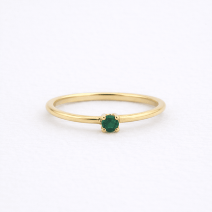 Anillo basic esmeralda - Mateu Joyeros