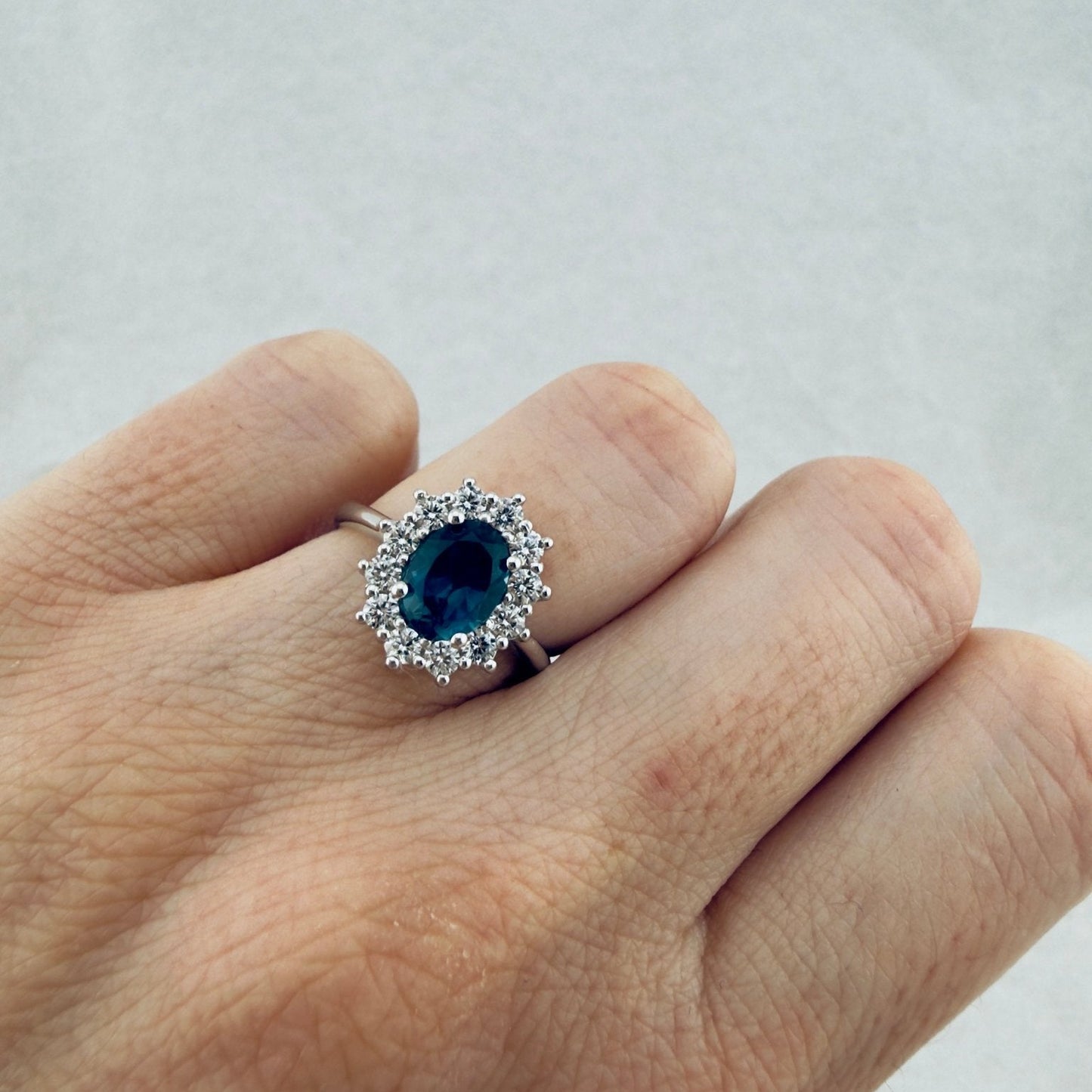 Anillo Lady Di Topacio London Blue - Mateu Joyeros