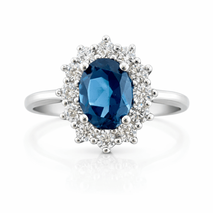 Anillo Lady Di Topacio London Blue - Mateu Joyeros