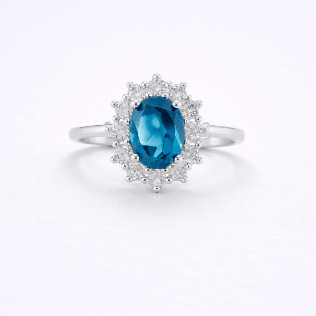 Anillo Lady Di Topacio London Blue - Mateu Joyeros