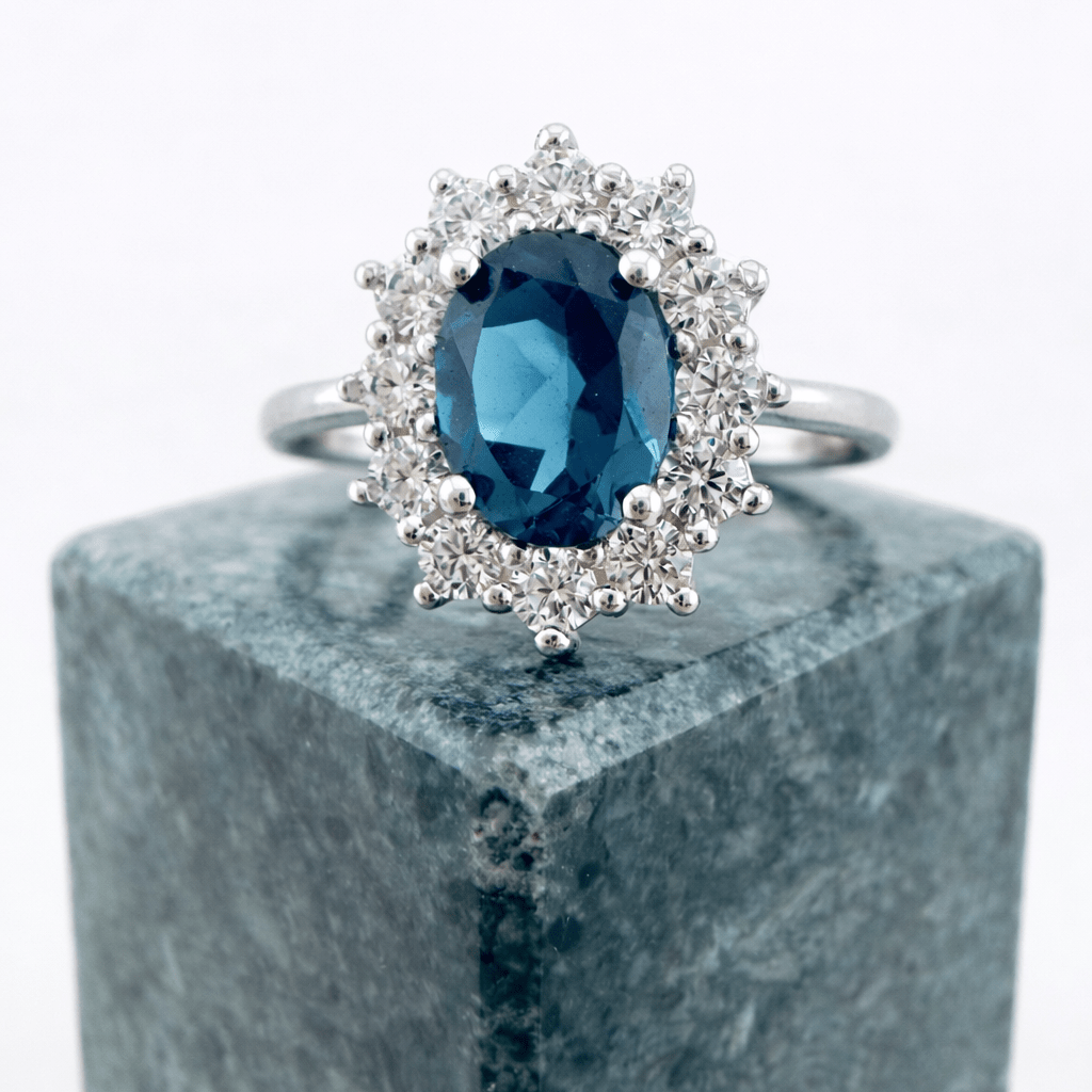 Anillo Lady Di Topacio London Blue - Mateu Joyeros