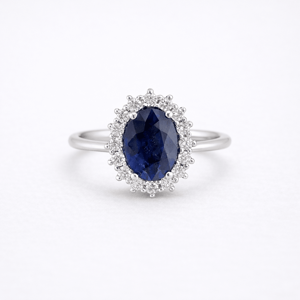 Anillo zafiro y diamantes - Mateu Joyeros