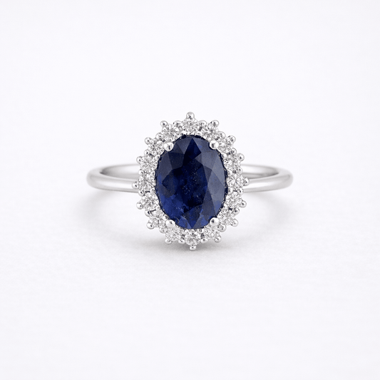 Anillo zafiro y diamantes - Mateu Joyeros