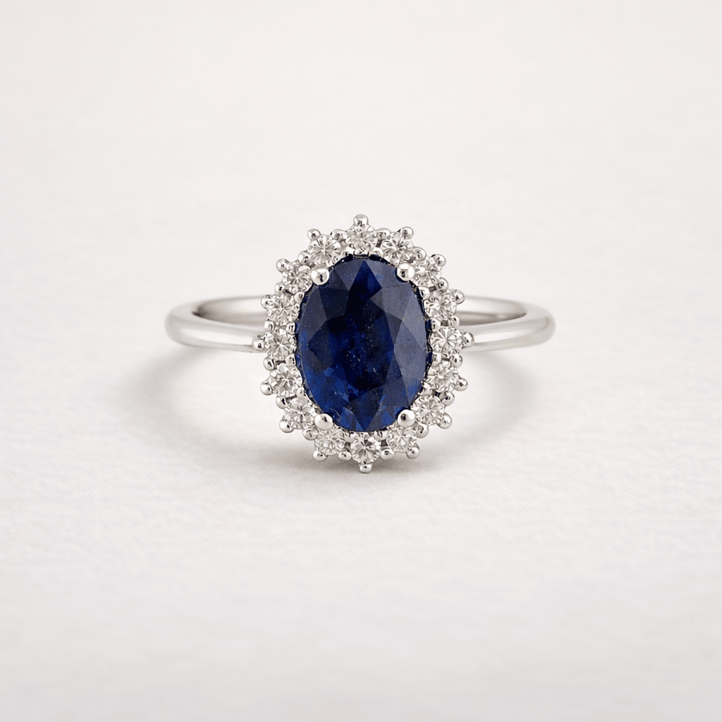 Anillo zafiro y diamantes - Mateu Joyeros