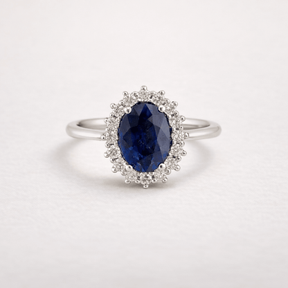 Anillo zafiro y diamantes - Mateu Joyeros