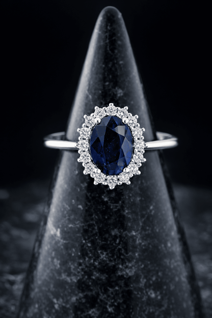 Anillo zafiro y diamantes - Mateu Joyeros