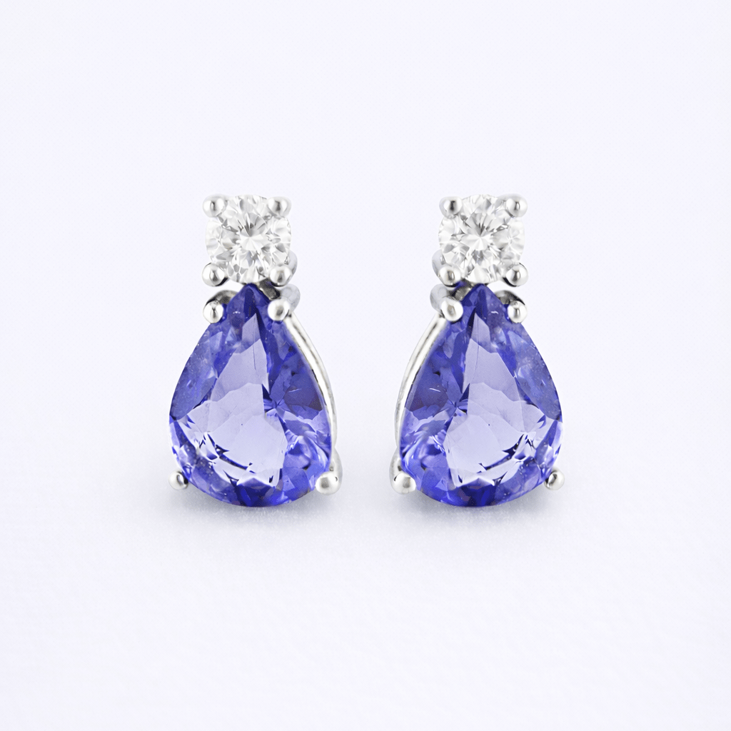 Pendientes diamante y tanazanita - Mateu Joyeros