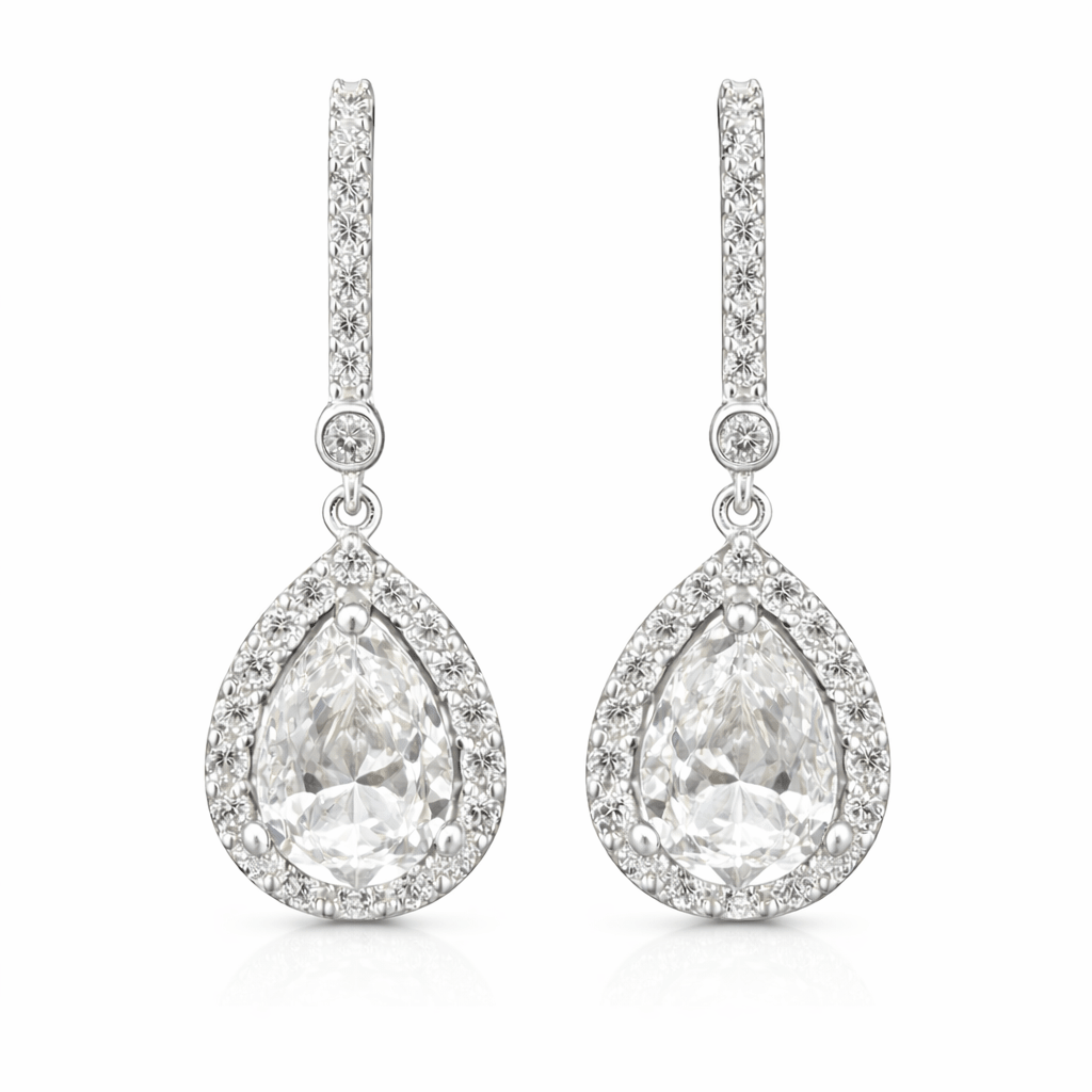 Pendientes topacio blanco - Mateu Joyeros