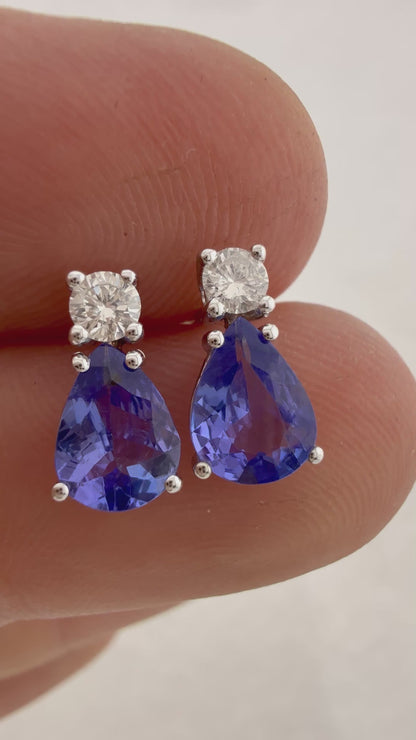 Pendientes diamante y tanazanita