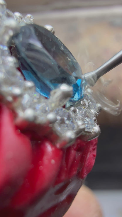 Anillo Lady Di Topacio London Blue